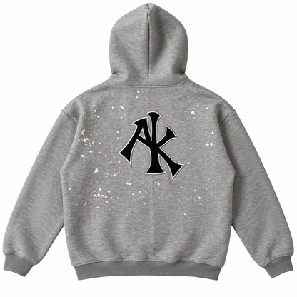 PAINT SPLATTER ZIP UP GREY