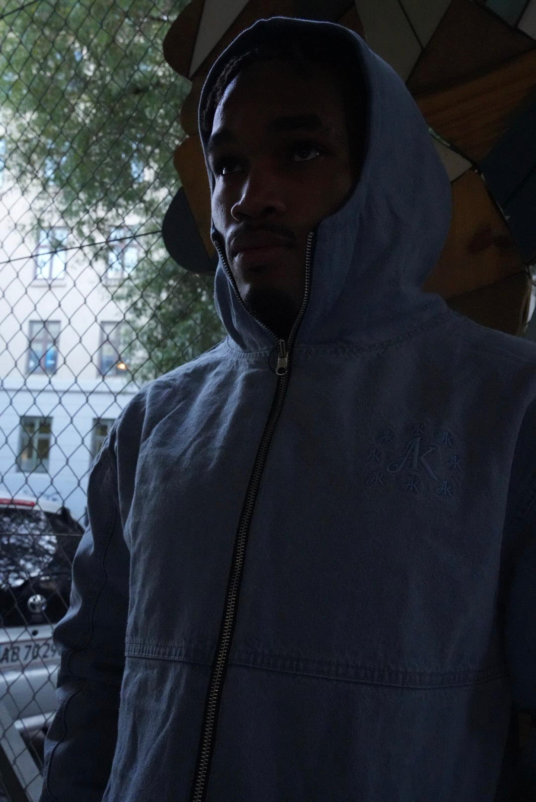 REVERSIBLE BALACLAVA DENIM JACKET