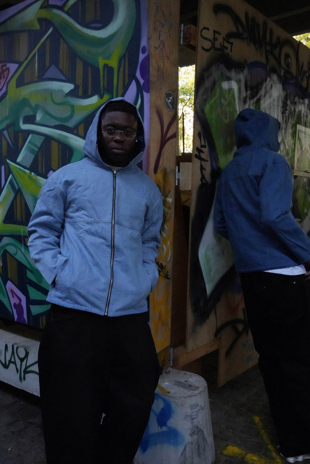 REVERSIBLE BALACLAVA DENIM JACKET