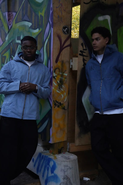 REVERSIBLE BALACLAVA DENIM JACKET