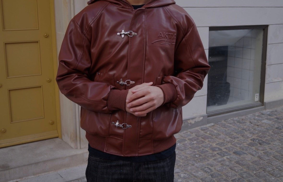 Fireman Clasp Leather Jacket