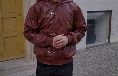 Fireman Clasp Leather Jacket
