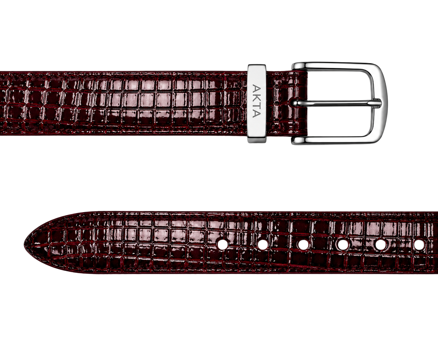 SHINY SNAKE SKIN BELT MAROON RED