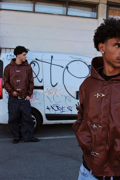 Fireman Clasp Leather Jacket